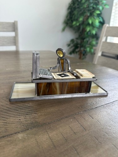 Vintage stained glass computer - stained,