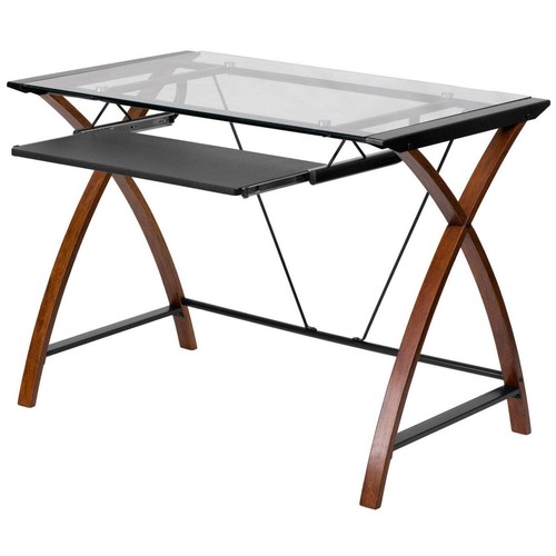 Modern cherry finish glass - finish, top